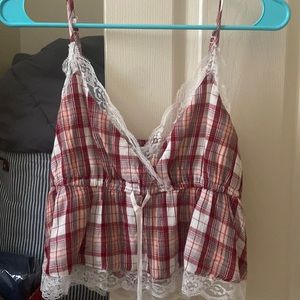 american eagle plaid top
